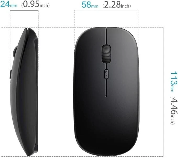 Slim 2.4 GHz Wireless Cordless Mouse Mice Optical Scroll For PC Laptop Computer - Picture 2 of 5