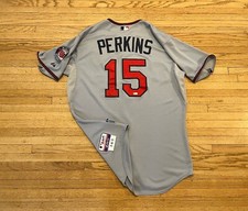 Minnesota Twins Glen Perkins Game Worn Team Issue Majestic Jersey 46 2013 Rare 