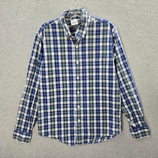 Abercrombie Fitch Men Button Up Shirt Medium Blue Plaid Tartan Long Sleeve