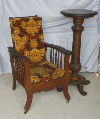 Rare Child's Antique Oak Morris Chair – Original Finish - | eBay