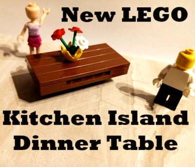 New LEGO Kitchen Island Large Table Kitchen Garage Tool Top Park Party Flowers