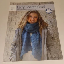 Lacy Leaves Scarf Knitting Single Card Pattern Annie's Signature Designs 2015
