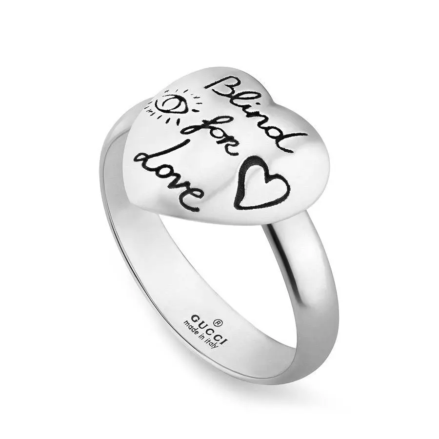 Gucci .925 Silver Blind For Love Heart Ring | eBay