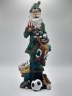 Ceramic Santa Claus with Sports Gifts Figurine - 9" tall