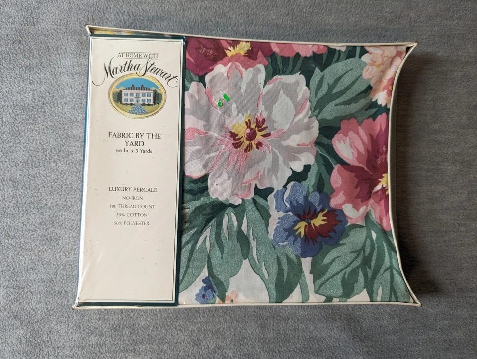 Tela de percal de lujo Martha Stewart de colección por yarda 66 pulgadas x 3 yardas floral Foto 2 de 2