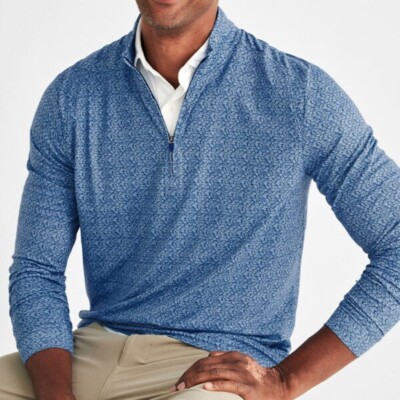 NWT JOHNNIE-O $118 ALDER PREP-FORMANCE 1/4 ZIP PULLOVER IN LAKE SZ M