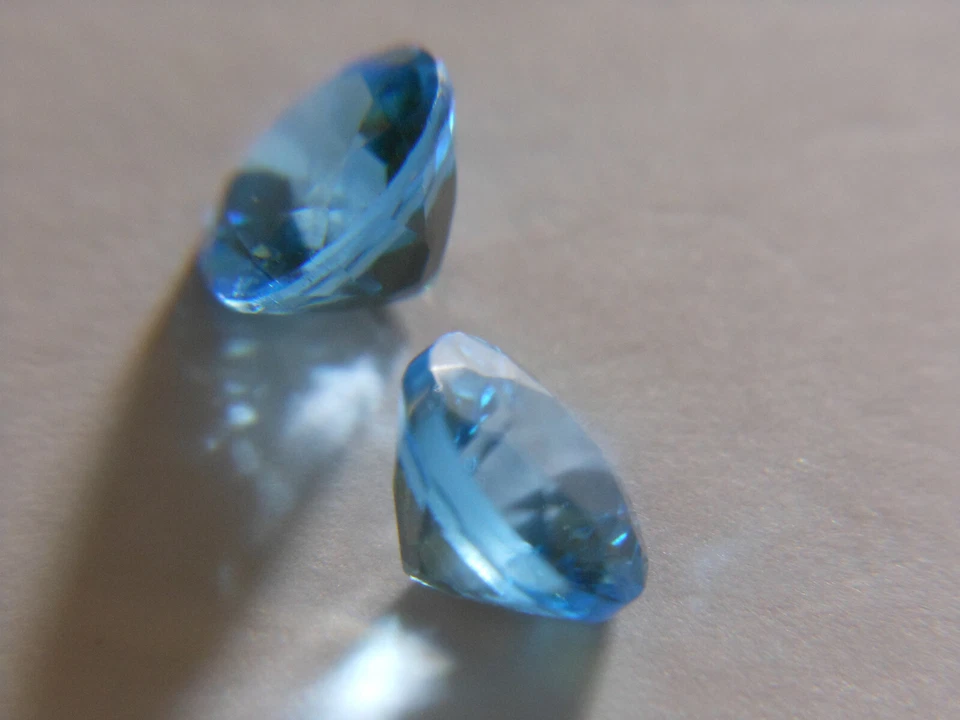 Topaz Swiss Blue Matched Pair 1.45 ct each, 3.29 ctw, USA 20 Year Vendor - Image 4 of 4