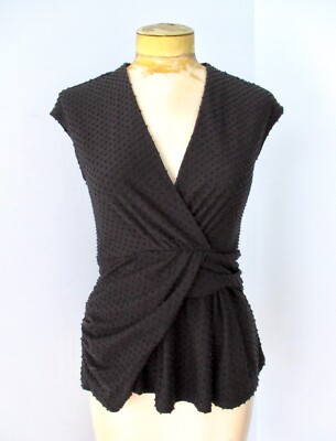 Anthropologie Deletta black tufted Swiss dot draped cross body