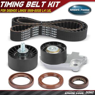 6Pcs Timing Belt Kit for Daewoo Lanos 99-02 L4 1.6L GAS DOHC Naturally Aspirated