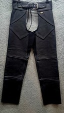 Harley Davidson Black Leather Women’s Medium Motorcycle Riding Chaps USA Made