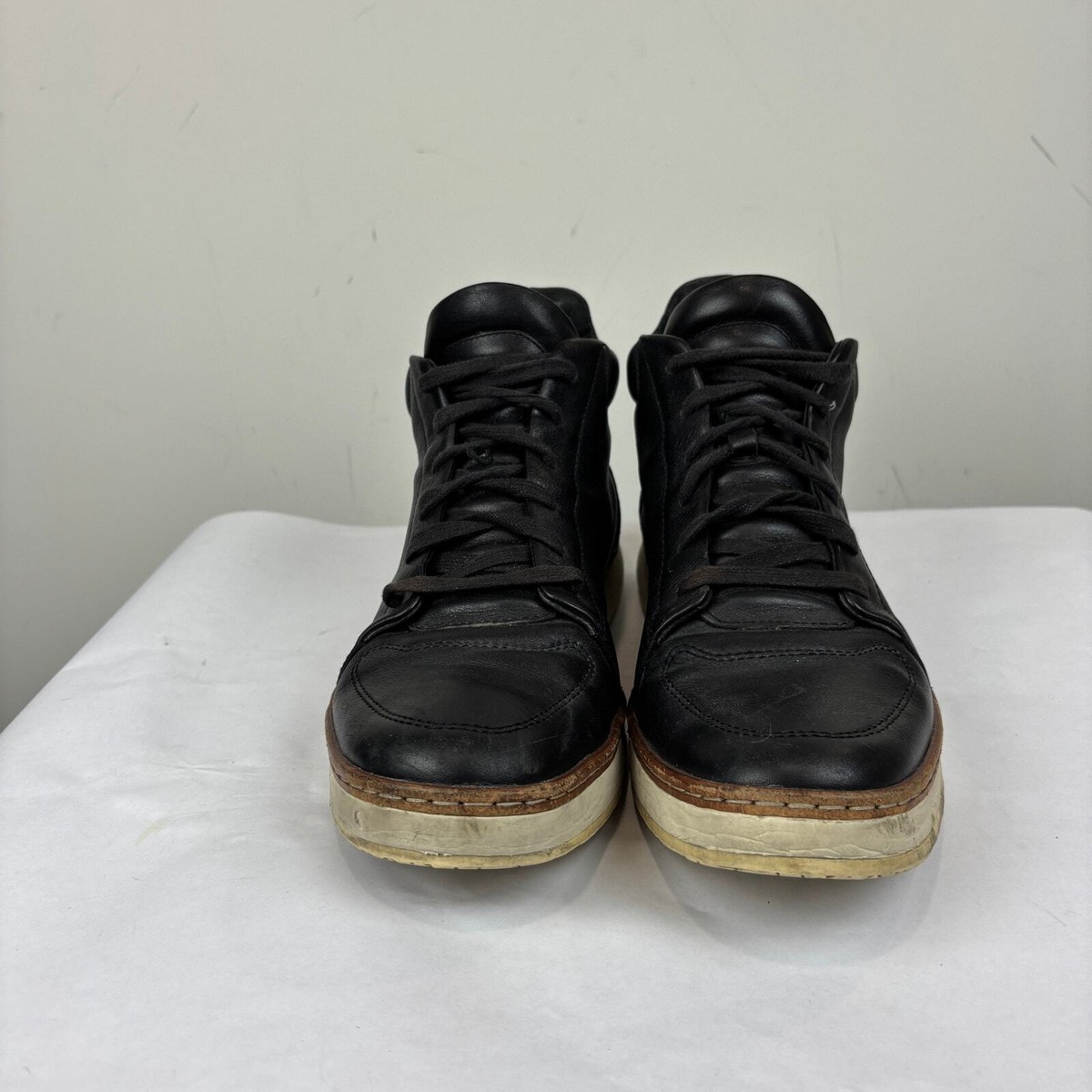 John Varvatos Star USA Leather High Top Sneakers Shoes Men display picture 1