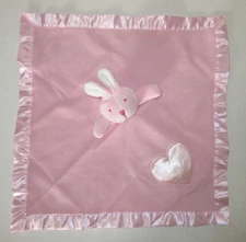 Baby Boom Pink Bunny Security Blanket Lovey Heart Musical Works!
