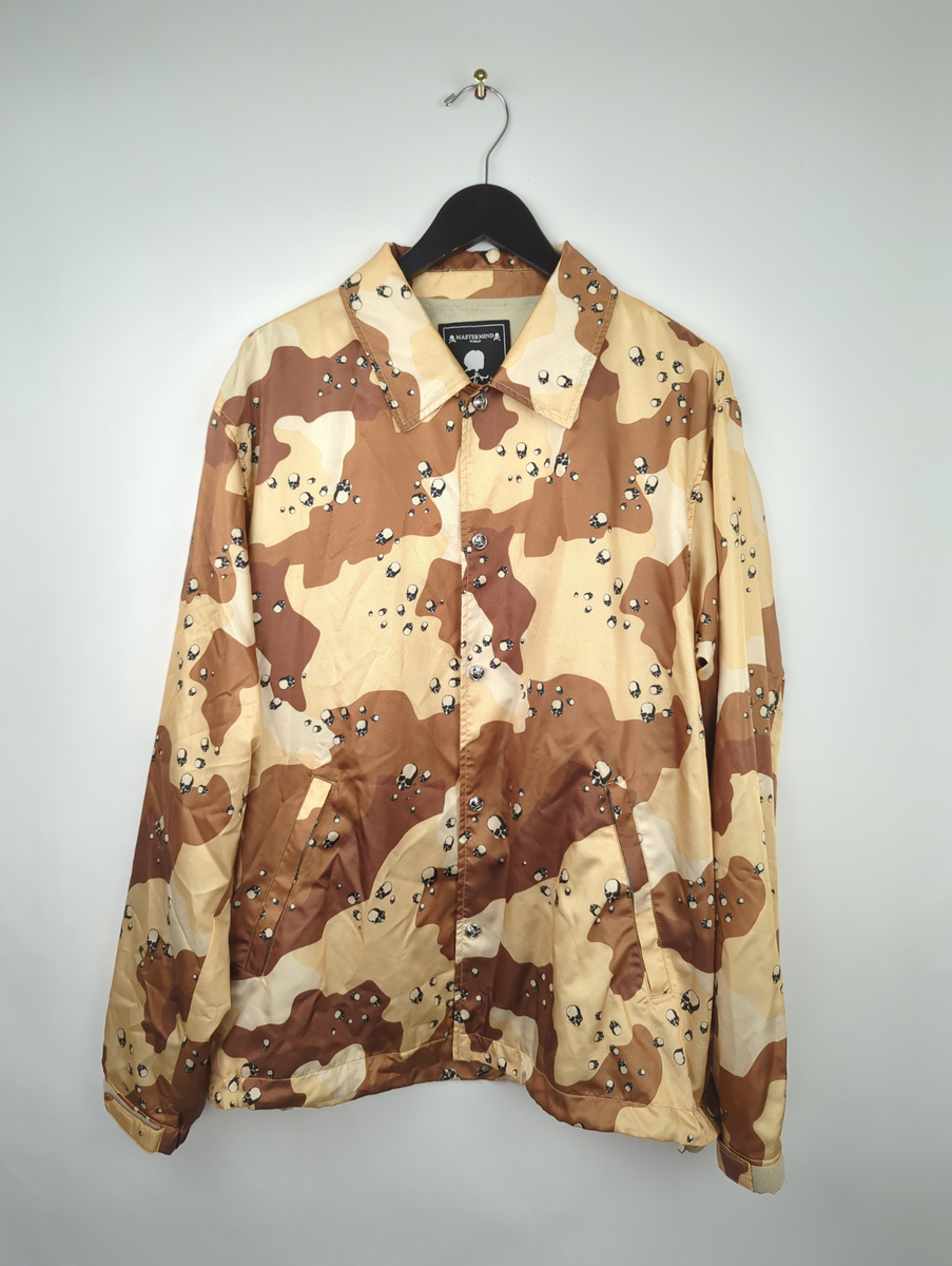 RARE MASTERMIND JAPAN Mens Sz L Coach's Jacket w/ Skull Flag Patch