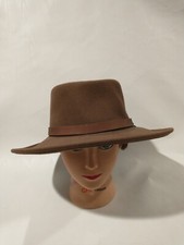Bailey HAWK Lite Felt Fedora Western Hat Mens Small 100% Wool Brown Made in USA