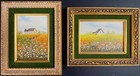 o'o'o . Set of 2 . FIELDS of FLOWERS . 8x10 Framed Oil Paintings . signed Molina