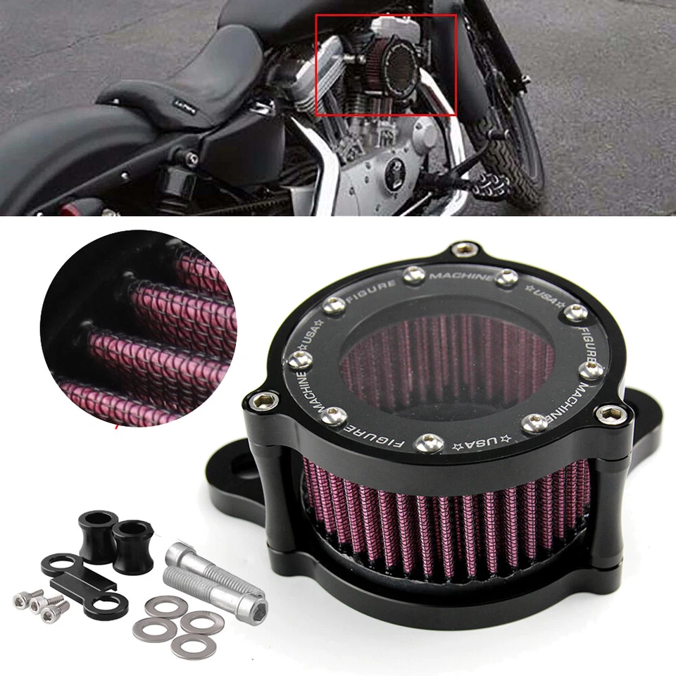 Air Cleaner Intake Filter Kit For Harley Sportster Iron XL 883 1200 72 48 88-Up - Image 2 of 4
