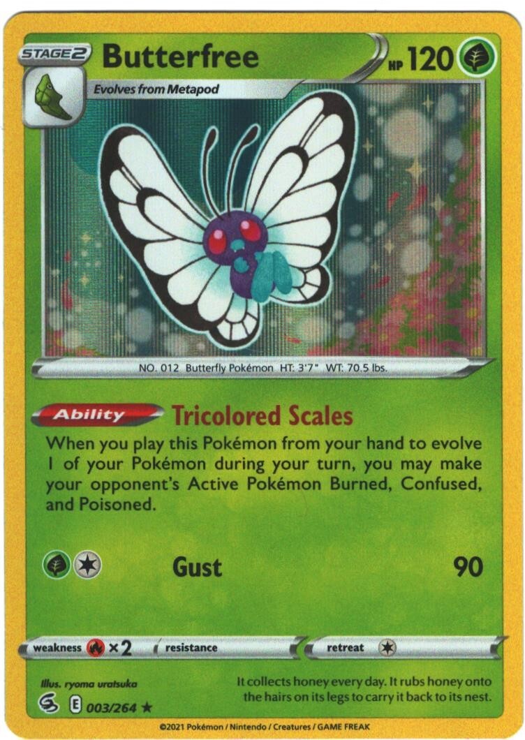 Butterfree 3/264 Fusion Strike Holo Holo Rare Pokémon TCG