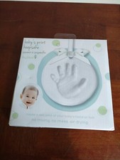 TINY IDEAS BABY'S PRINT HAND OR FOOT KEEPSAKE SET NEW NON TOXIC AIR DRY WHITE