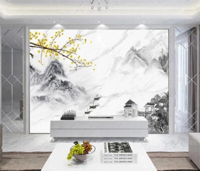 3D Mountain Branches K16553 Wallpaper Mural Self-adhesive Removable Sticker Kay