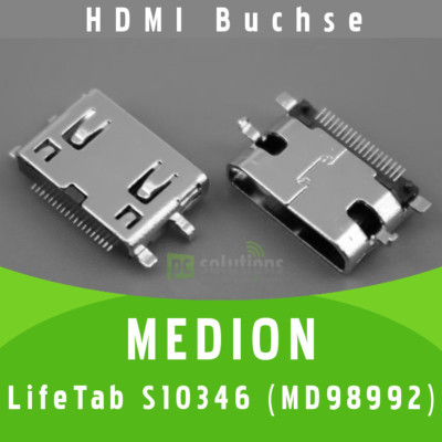   Medion LifeTab S10346 MD 98992 HDMI Buchse Anschluss Connector Socket 19Pin
