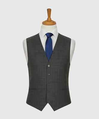 New Lloyd Attree & Smith Mens Window GREY Check Waistcoat - reduced to CLEAR