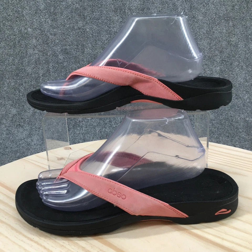 Sandalias Abeo Para Mujer 10 Alea Chanclas Cuero Rosa Sin Cordones Informales Puntera Cuña Foto 2 de 4