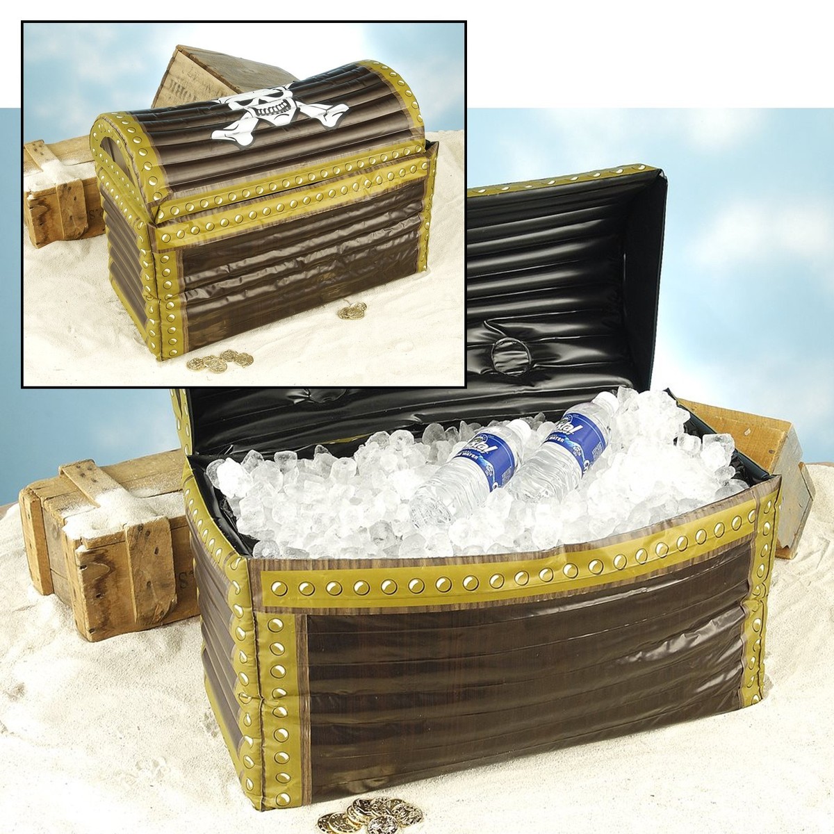 専用　4箱 PIRATE INFLATABLE TREASURE CHEST REALLY OPENS COOLER POOL PARTY