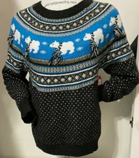 POLAR BEAR Fair Isle Style CHRISTMAS SWEATER Women's L, XL, 1X, 2X, 3X NWT