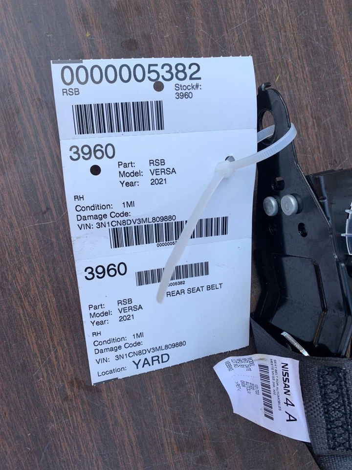 ✅ 2021 NISSAN VERSA ПРАВЫЙ ЗАДНИЙ РЕМЕНЬ БЕЗОПАСНОСТИ RH OEM - Изображение 4 из 4