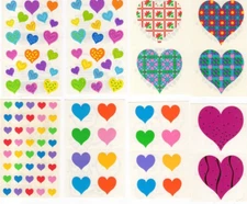 Mrs Grossman's Grossmans Stickers~ Quilted Happy Glimmer & Pastel Hearts