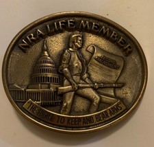 Life Member NRA solid brass Belt Buckle National Rifle Association by Jadco 