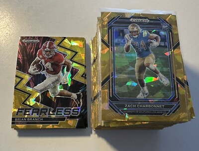 2023 Prizm Draft Picks FB GOLD ICE w/ Rookies ~ YOU PICK Complete Set