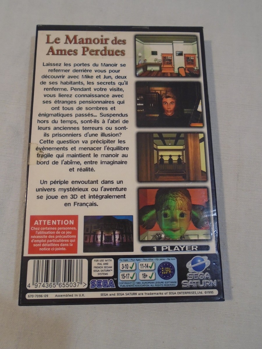 Jeu SEGA Saturn - LE MANOIR DES ÂMES PERDUES (1994) - Bon état, Complet Avec Notice