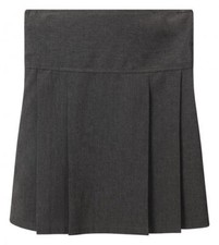 Mädchen grau Drop Waist Rock Uniform Uni Sch...