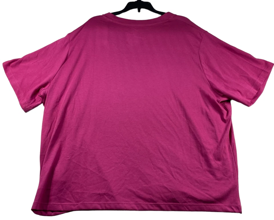 Camisa corta de entrenamiento Reebok para mujer talla grande 3X rosa grande logotipo de Reebok nueva Foto 2 de 4