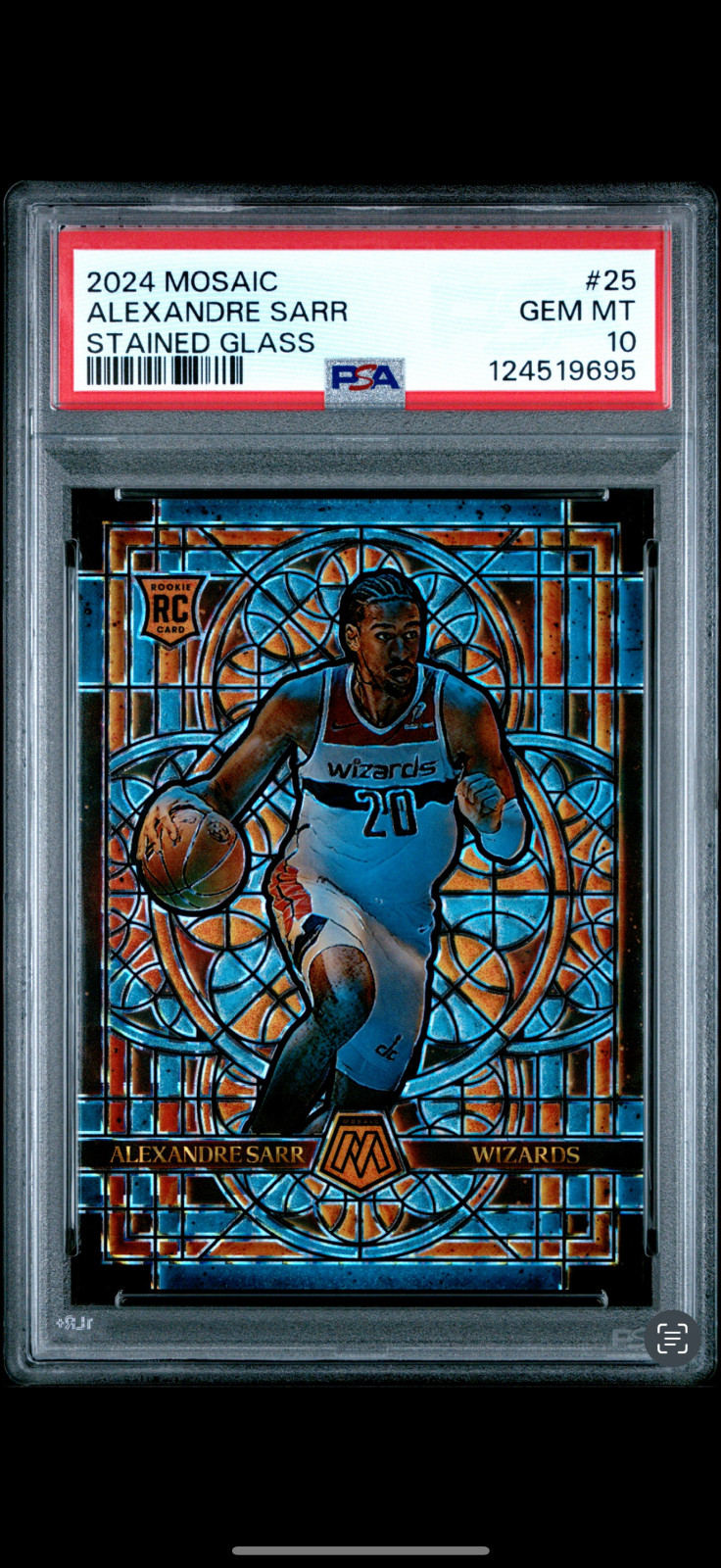 2024 Panini Mosaic Stained Glass Alexandre Sarr ROOKIE #25 PSA 10 GEM MINT
