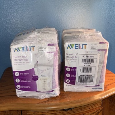 Avent Breast Milk Storage Bags New 2 packs 150 Bags 3 = 50x Boxes