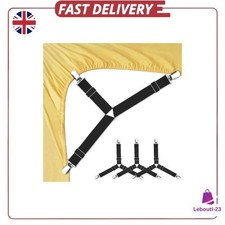 4 Pack Bed Sheet Holder Straps Adjustable Fitted Sheet Clips Corner Grippers