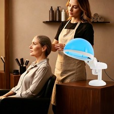 2-In-1 Facial Hair Steamer Spa Salon Hair Steam Beauty Machine w/Nozzle Hood