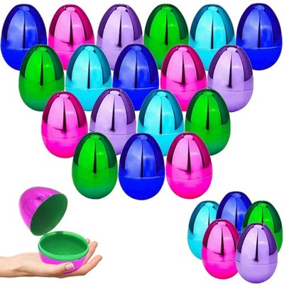 The Dreidel Company Fillable Easter Eggs (24-Pack) Metallic Bright 24-Pack 