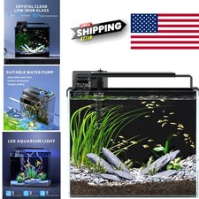 Rimless Betta Tank 3 Gallon Aquarium Kit with Timer and Self Cleaning Features