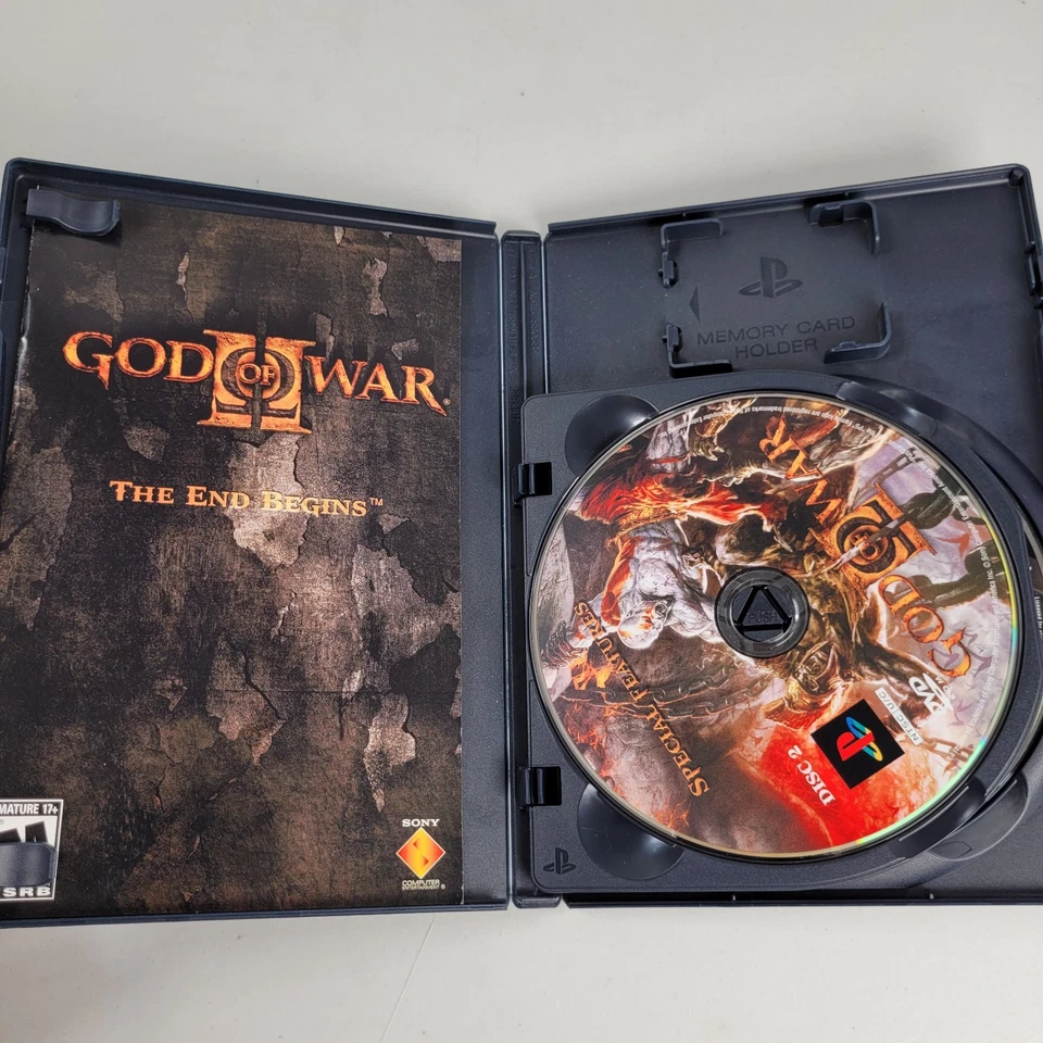God of War 2 PS2 PlayStation 2 Two Disc Set Sony Game CIB Complete - Image 3 of 4