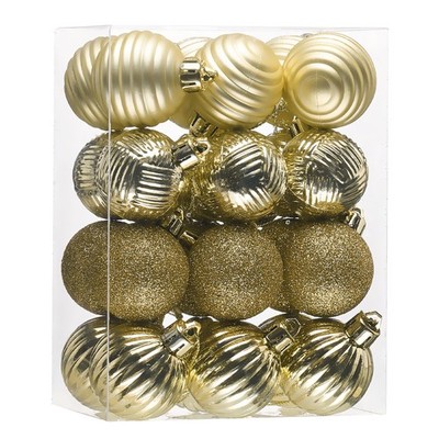 Valery Madelyn 1.6'' Small Christmas Ornaments Tree Decorations Set, 24ct Gold...