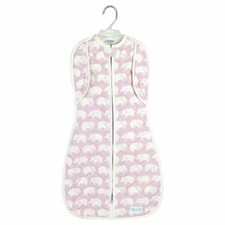 Woombie Winter Convertible Baby Swaddle Pink with White Elephants