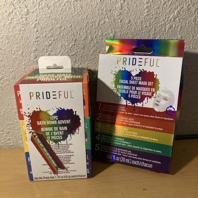 PRIDEFUL 12 Pc Rainbow Bath Bomb Advent Cruelty, Paraben, Sulfate Free READ
