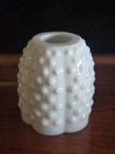 Vintage Fenton White/Milk Glass Hobnail Glass Fairy Lamp Candle Holder TOP ONLY