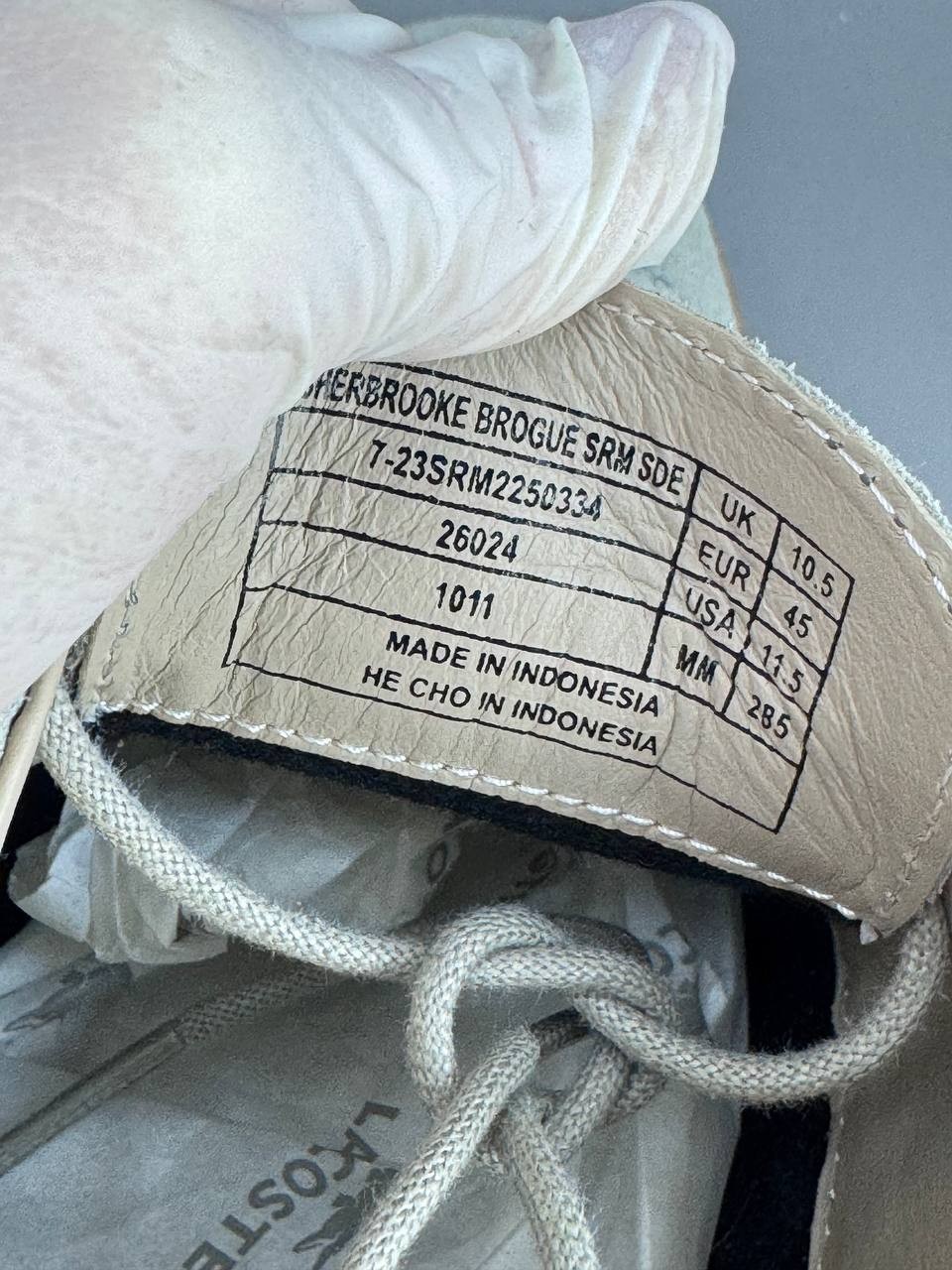 Lacoste Sherbrooke Brogue Oxford Wingtip Beige Suede Mens Size 11.5 Dress Shoes thumbnail 6