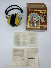 Jasco headphone radio AM/FM Deluxe Model 212XL With Box 1970’s Tested~Works