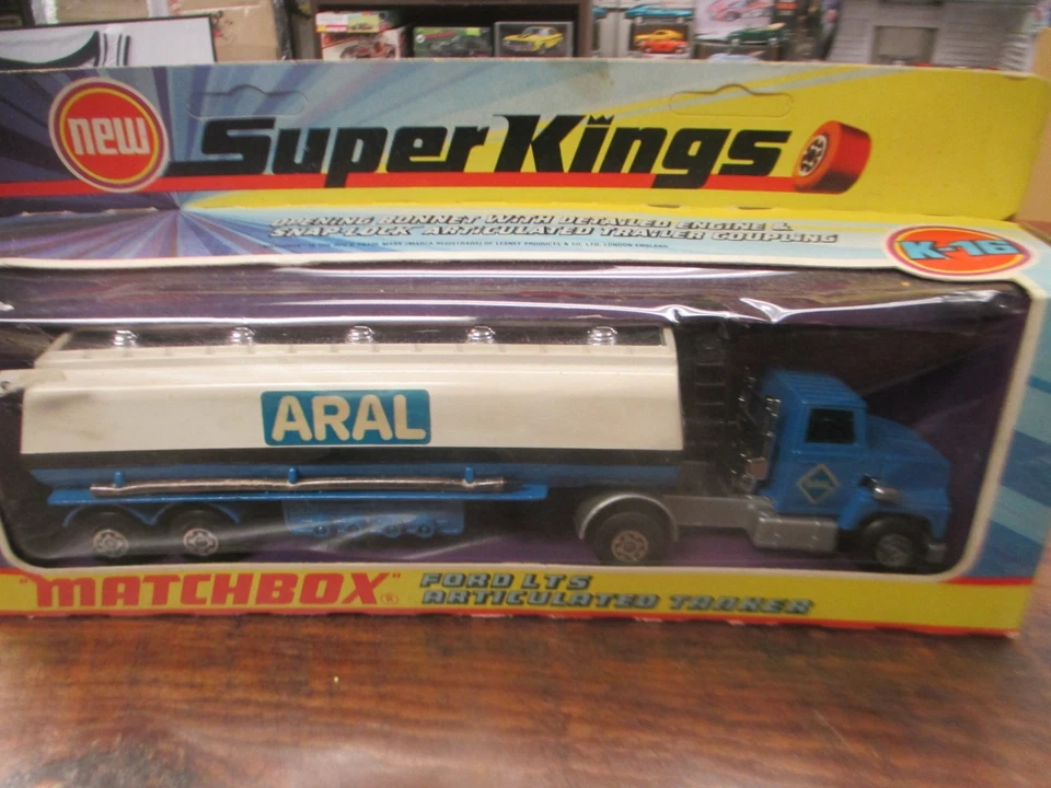 VINTAGE 1973 MATCHBOX SUPER KINGS K-16 ARAL FORD LTS ARTICULATED TANKER  MIB - Image 3 of 4