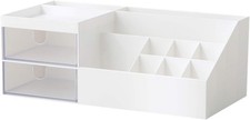 Cosmetic/Makeup Vanity Organizer Box, Mini Desk Storage for Office White